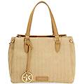 borsa a mano donna beige in raffia