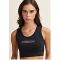 top sportivo supporto medio in jersey con grafica dorata nero donna medium