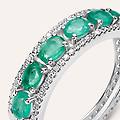 anello fascia elizabeth crown oro bianco smeraldo diamante collezione elizabeth crown misura 54 oro