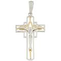 croce uomo oro giallo e bianco gl100493