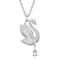 collana iconic swan cigno lunga bianca placcato rodio os