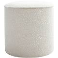 pouf rotondo in tessuto effetto lana bouclée bianco d40 cm paul