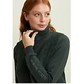felpa con zip collo e fronte in sherpa logo borchie deep forest donna large