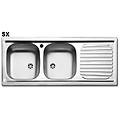 - lavello cucina incasso acciaio inox due vasche sinistra sx 116 cm