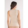 canotta 100% lana merino donna beige taglia m