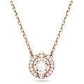 collana una taglio round bianca placcato color oro rosa