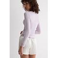 maglia scollo a v ultralight con cashmere e pizzo donna viola taglia s