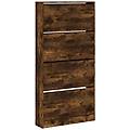 - scarpiera con 4 cassetti ribaltabili rovere fumo 80x21x163 5 cm