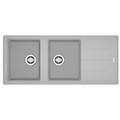 lavello 2 vasche (116x50cm) bfg 621 boston grigio alluminio opaco 114 0276 592