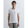 t-shirt in cotone con scollo a v
