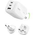 caricabatteria da muro gan 100w 2 usb-c 1 usb-a ricarica rapida per macbook iphone samsung bianco