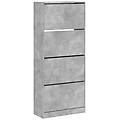 - scarpiera 4 cassetti ribaltabili grigio cemento 80x34x187 5 cm