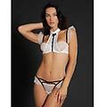 perizoma con laterali arricchiti da volant in tulle privé french maid / seta / 5 seta