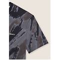 t-shirt stampata effetto pennellata in cotone allover abstract on blue uomo xx large