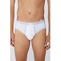 slip in cotone organico con bordi a contrasto e logo uomo bianco tama&ntilde;o xl