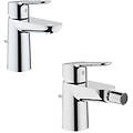 bauedge set miscelatori rubinetto monocomando starlight cromo in metallo per lavabo e bidet