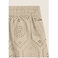 pantaloni in mussola doppiati in cotone ricamato sangallo irish cream donna small
