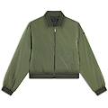 bomber in nylon navetta con zip e dettagli in costina rigata