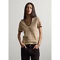 - maglia traforata in puro cotone beige regular fit donna beige chiaro taglia xs
