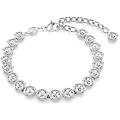braccialetto imber tennis taglio round bianco placcato rodio m