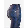 leggings vita alta 7/8 in tessuto coated effetto snake snake allover blue donna medium