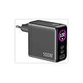 caricabatteria caricabatterie da viaggio 100w schermo integrato nero