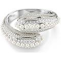 bracciale rigido sublima statement crystal pearl taglio round bianco placcato rodio m