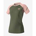 Dynafit T Shirt Alpine Pro Manica Corta Verde Oliva Rosa Chiaro Donna L
