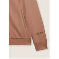 felpa collo alto da donna in velluto con zip e logo strass warm taupe donna extra large