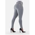 pantaloni push up wr. up curvy gamba skinny cotone organico grigio mélange donna small