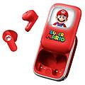 cuffie wireless super mario con custodia di ricarica scorrevole e luce a led