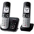 kx-tg6862jtb telefono telefono dect identificatore di chiamata nero argento