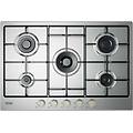 ylg 75 f piano cottura 5 fuochi a gas (1 bruciatore doppia corona) larghezza 75 cm colore inox ylg