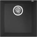 quadra 102 sottotop lavello 1 vasca cm. 44x44 granitek nero