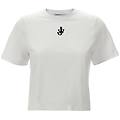 t-shirt 'anchor embroidery pannelled cropped'