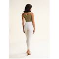 pantaloni wr. up 7/8 vita alta con taschine applicate bianco donna large