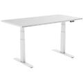 scrivania sit/stand motorizzata 120x75 cm altezza 62-128 cm piano bianco/base bianca collegata