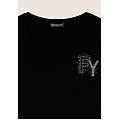 t-shirt in jersey modal con logo fy e dettagli in strass nero donna small