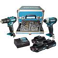 clx228sax2 kit utensili a batteria 12v trapano e avvitatore a impulsi con 23 accessori