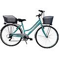 bicicletta donna passeggio misura 28 bici da città tiffany con cambio. 2 cestini