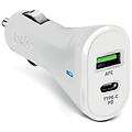 caricabatterie accendisigari usb type-a usb type-c car charger 20w dual power delivery white