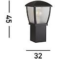 lampioncino seattle ip44 nero altezza 45 cm metallo