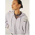 felpa corta oversize con zip e cappuccio e stampa snoopy orchid petal donna small