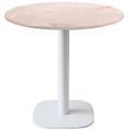 tavolo round rotondo con base bianca 75x70 cm (hx&oslash;) piano tavolo quercia struttura bianco