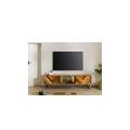 mobile tv in legno di legno riciclato 200x40x56 laccato naturale avignon #101