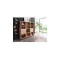 scaffale in legno di acacia 142x45x147 acacia naturale laccato pure acacia #112