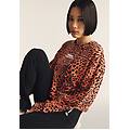 felpa cropped comfort fit animalier leopard animalier on pink donna xxs