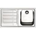 lavello roma 86x50 cm inox spazzolato 1 vasca con sgocciolatoio a sinistra piletta 3 5''