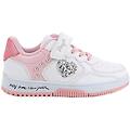 sneakers da bambina bianco e rosa con strap taglia 24