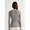 maglia manica lunga modal ultralight con cashmere scollo madonna donna grigio taglia l